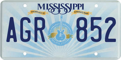 MS license plate AGR852