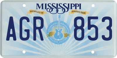 MS license plate AGR853