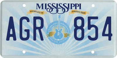 MS license plate AGR854