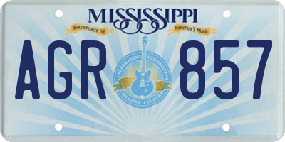 MS license plate AGR857