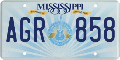 MS license plate AGR858