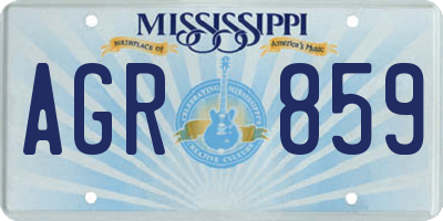 MS license plate AGR859