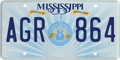MS license plate AGR864