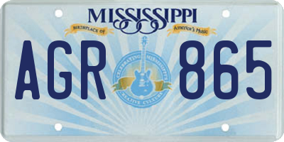 MS license plate AGR865