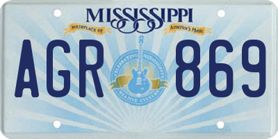 MS license plate AGR869
