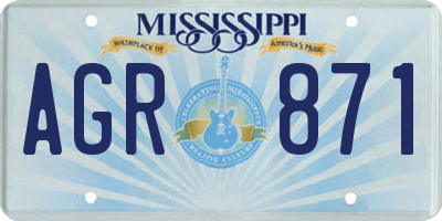 MS license plate AGR871