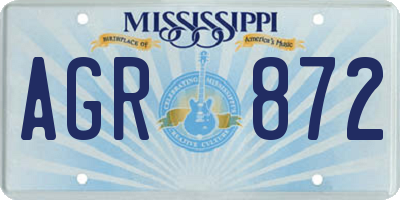 MS license plate AGR872