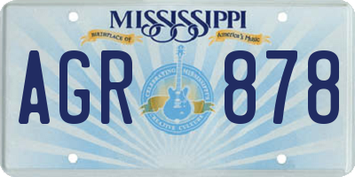 MS license plate AGR878