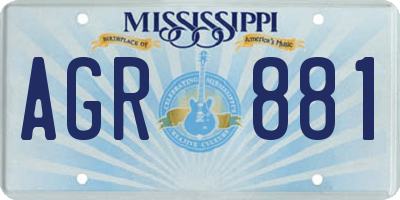 MS license plate AGR881