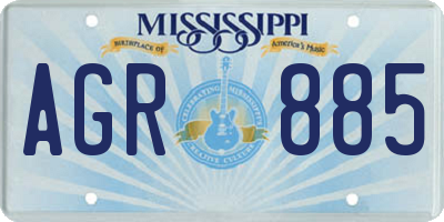 MS license plate AGR885
