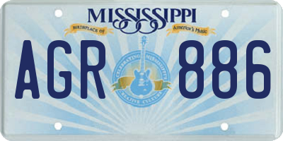MS license plate AGR886