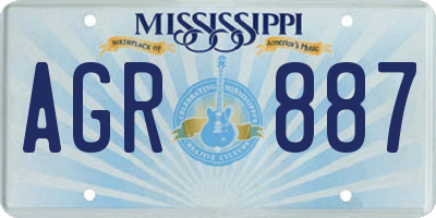 MS license plate AGR887
