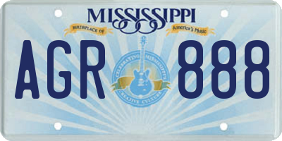 MS license plate AGR888