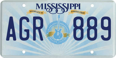 MS license plate AGR889