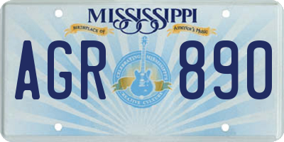 MS license plate AGR890