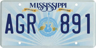 MS license plate AGR891