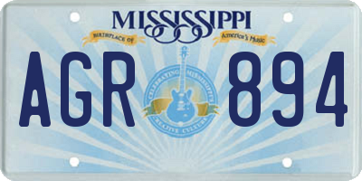 MS license plate AGR894