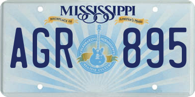 MS license plate AGR895