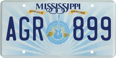 MS license plate AGR899