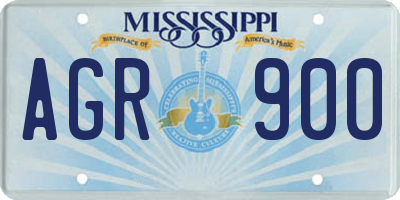 MS license plate AGR900