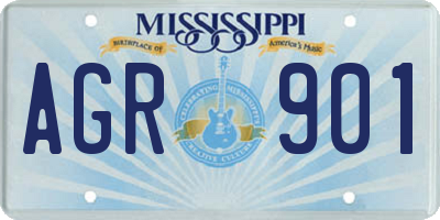 MS license plate AGR901
