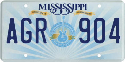 MS license plate AGR904