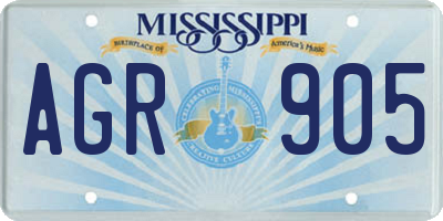 MS license plate AGR905