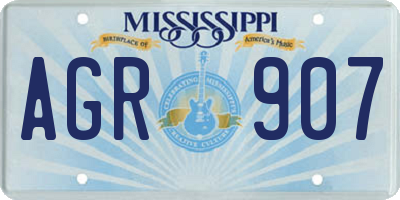 MS license plate AGR907