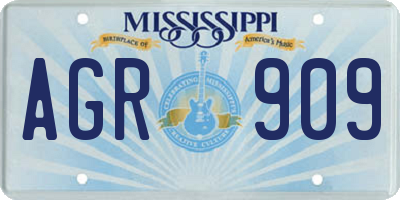 MS license plate AGR909
