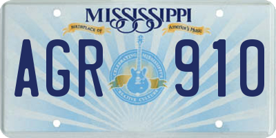 MS license plate AGR910