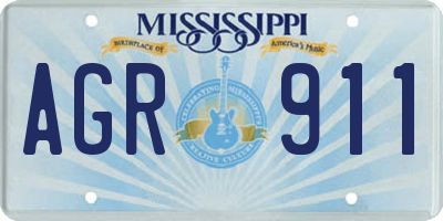 MS license plate AGR911