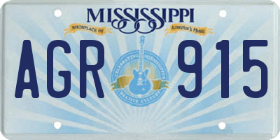 MS license plate AGR915