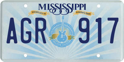 MS license plate AGR917