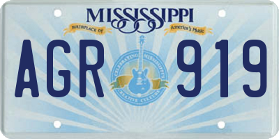 MS license plate AGR919