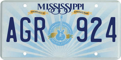 MS license plate AGR924