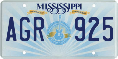 MS license plate AGR925