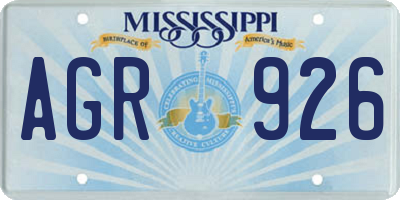 MS license plate AGR926