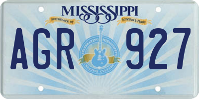 MS license plate AGR927
