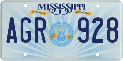 MS license plate AGR928