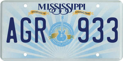MS license plate AGR933