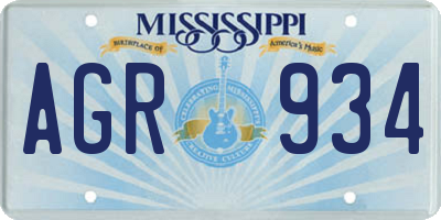 MS license plate AGR934