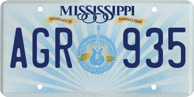 MS license plate AGR935