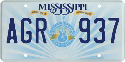 MS license plate AGR937