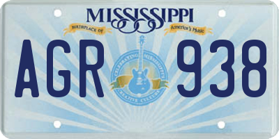 MS license plate AGR938