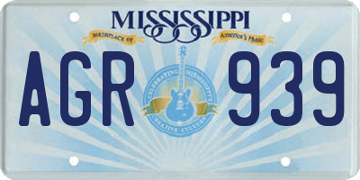 MS license plate AGR939