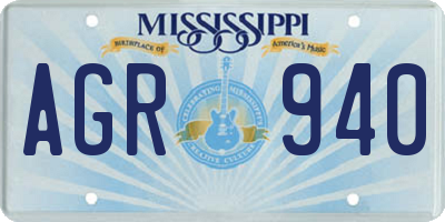 MS license plate AGR940