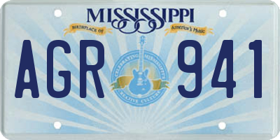 MS license plate AGR941