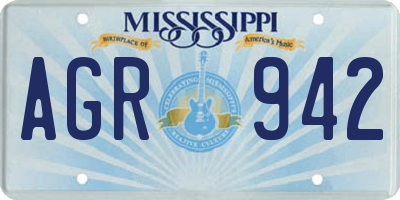 MS license plate AGR942