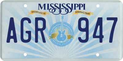 MS license plate AGR947