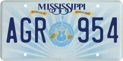 MS license plate AGR954
